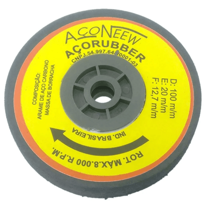 ESCOVA DE AÇO EMBORRACHADA 100 x 20