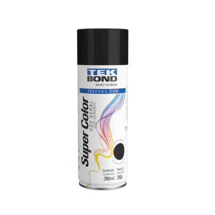TINTA SPRAY PRETO BRILHANTE USO GERAL 350ML 250G - TEKBOND